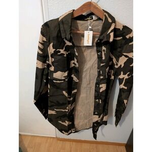 Ladies SeNight Camouflage Button-Up Shirt/ Jacket Large NWT